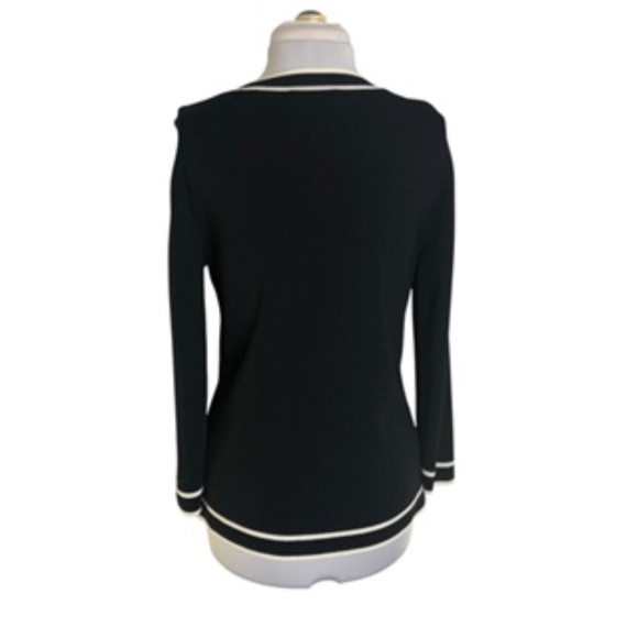 Cable & Gauge Full Zip Front Black with White Trim Women's Jacket Size L - Picture 4 of 6